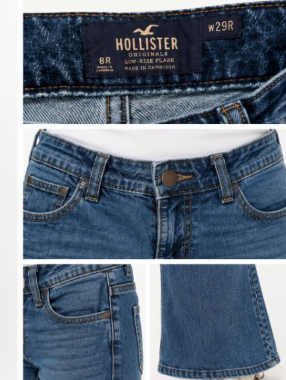 Hollister Low Rise Flare Jean 8R 29R - Picture 2 of 8